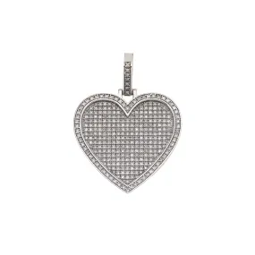 10K GOLD ROUND DIAMOND HEART PENDANT 1.1 CT