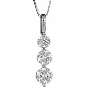 14k Graduated Diamonds Pendant