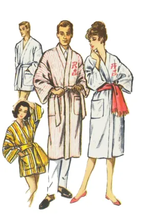 1959 McCalls 2334 Vintage His & Hers Monogrammed Robe or Beach Cover Pattern