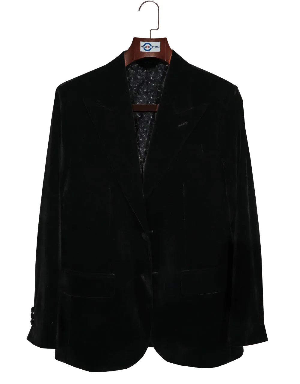 2 Button Jacket - Black Velvet Jacket For Men