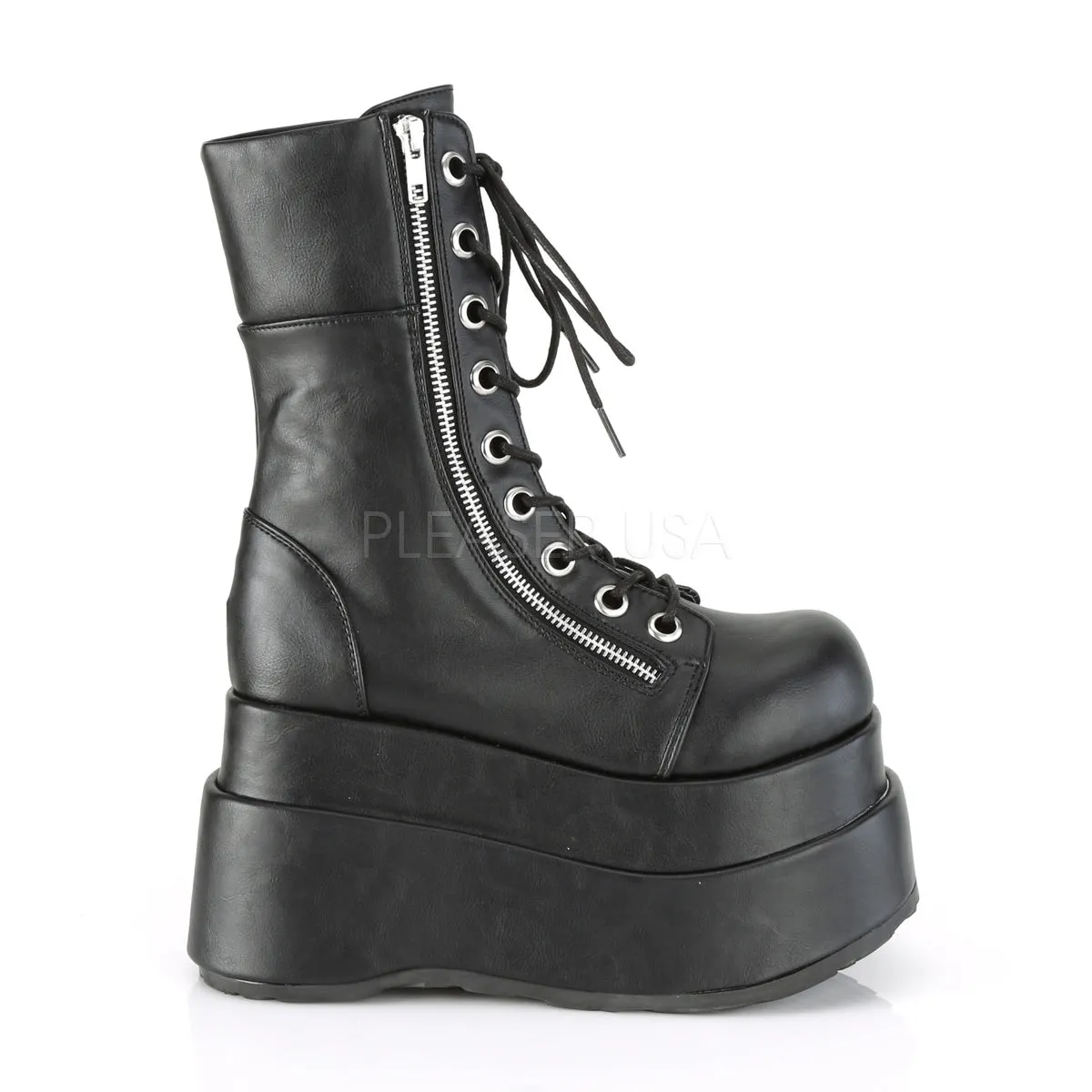 4 Inch Platform BEAR-265 Black Vegan Leather