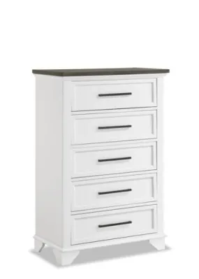 Abigail 5 Drawer Chest - White and Grey