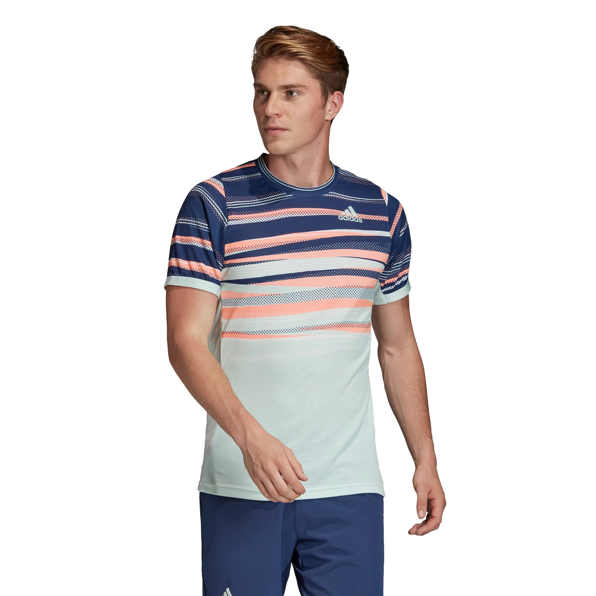 adidas Men's T-shirt FreeLift HEAT.RDY - Dash Green / Tech Indigo FK0803