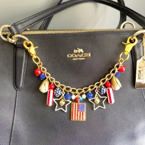 Americus Patriotic Chain Bag Charm