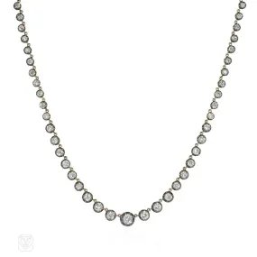 Antique style graduated diamond rivière necklace