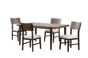 Arabella 5-Piece Dining Set - Black, Brown