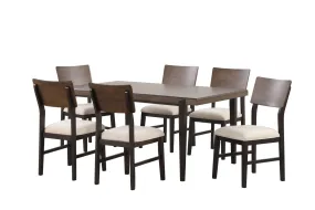 Arabella 7-Piece Dining Set - Black, Brown