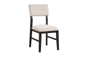 Arabella Side Chair With Upholstered Back - Black, Brown