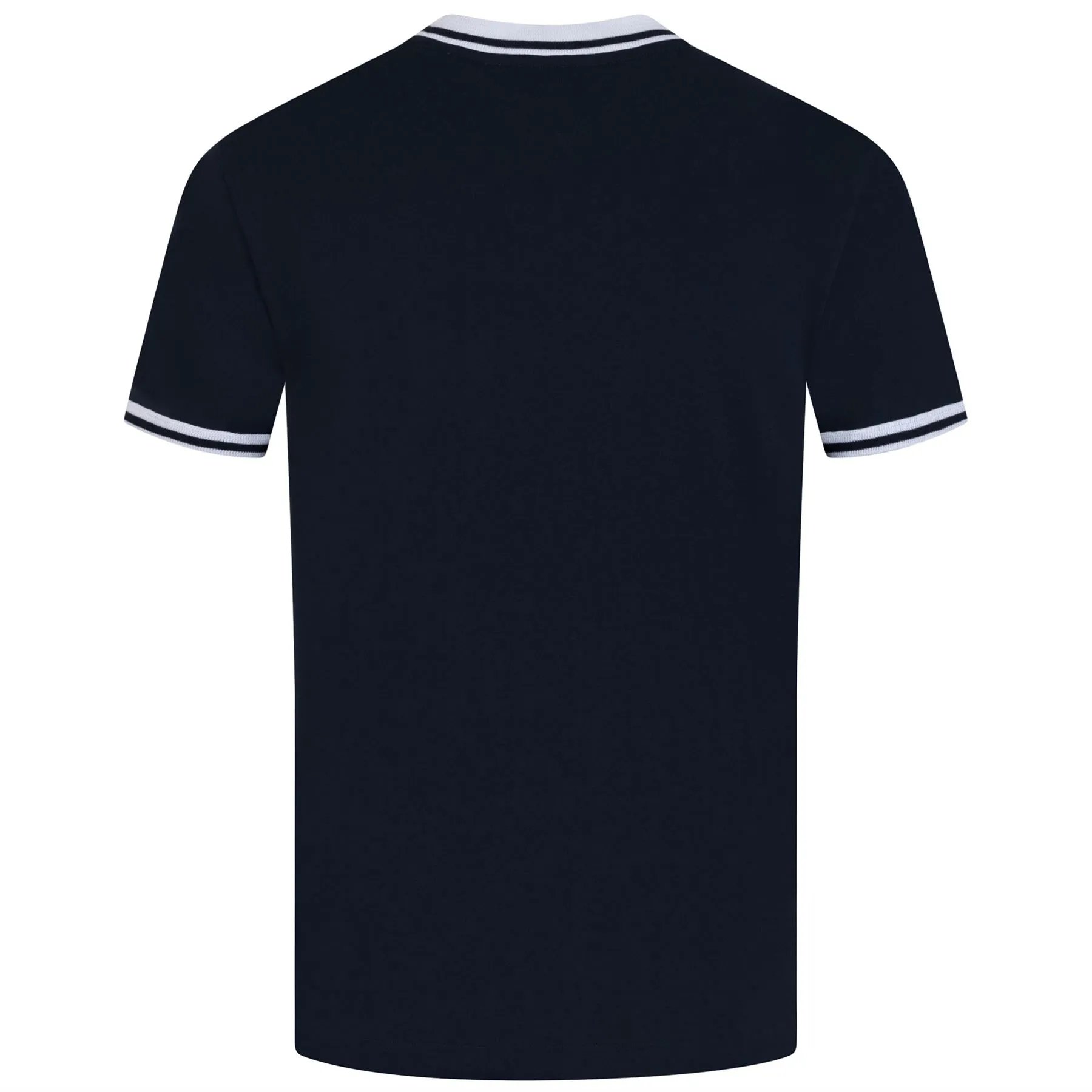 Archive Organic Cotton Pique Mock Neck Ringer T-Shirt Dark Sapphire - SS24