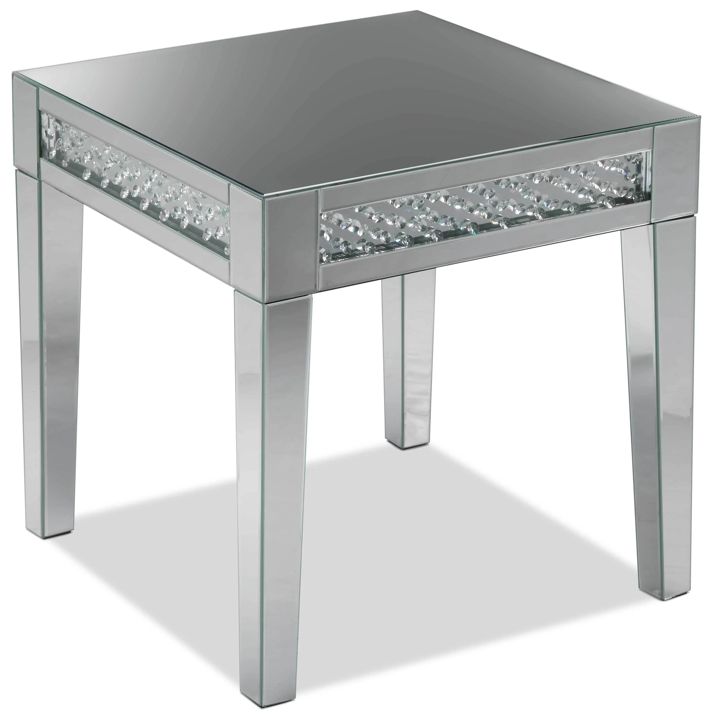 Aria End Table - Mirrored Glass