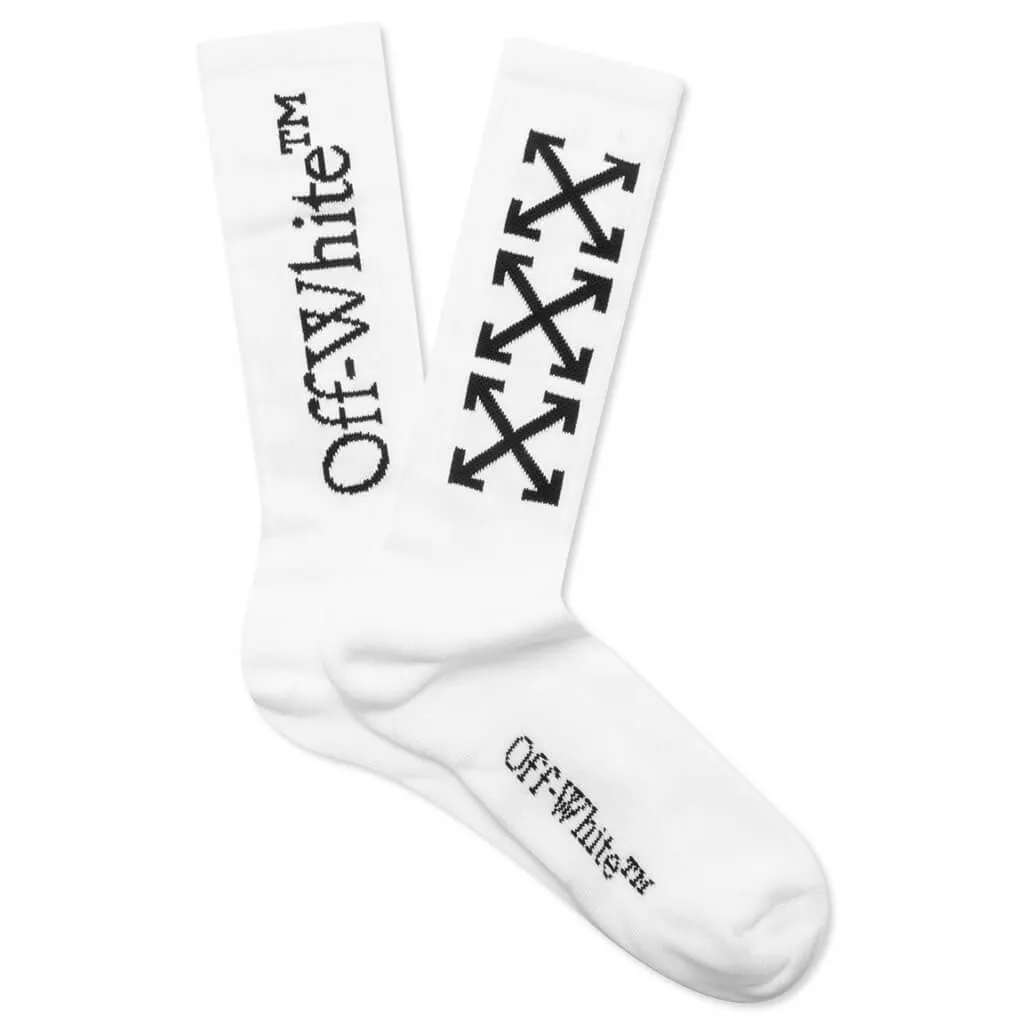 Arrow Bookish Socks - White/Black