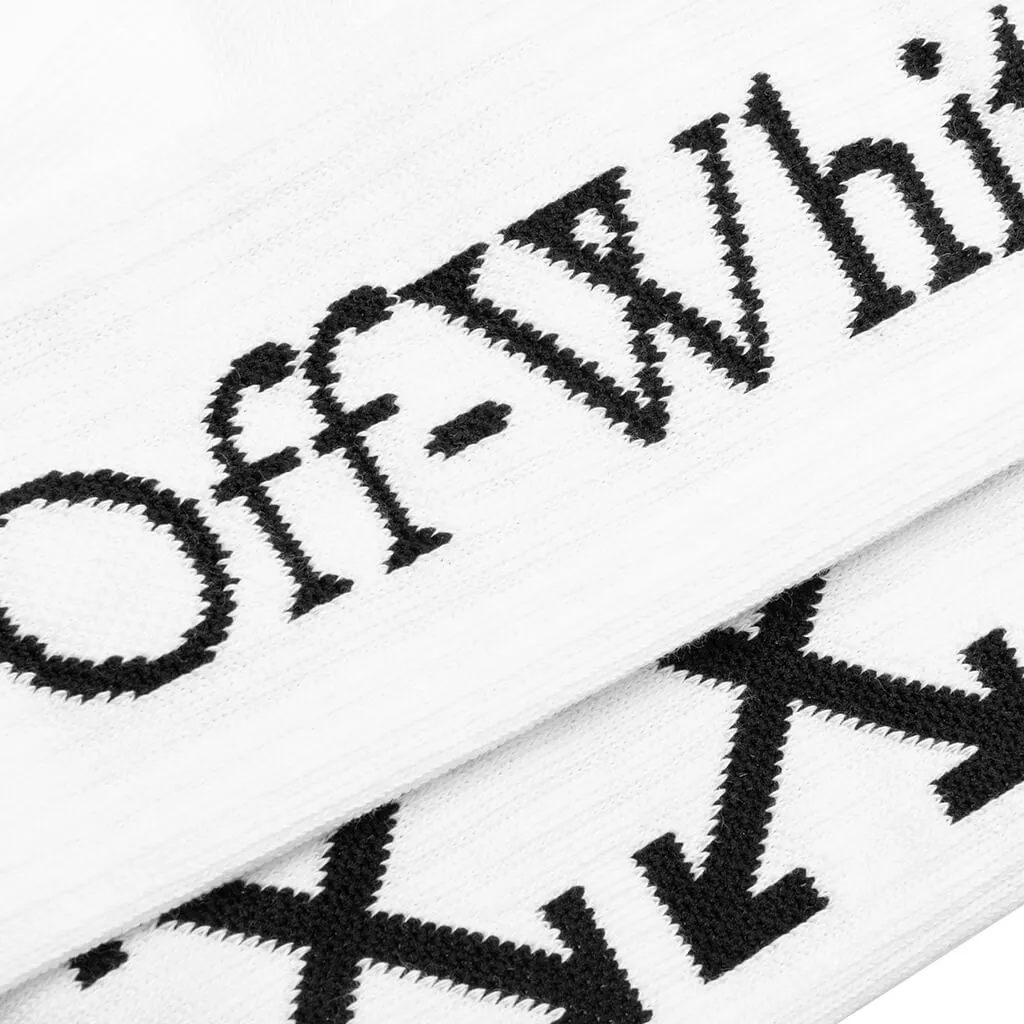 Arrow Bookish Socks - White/Black