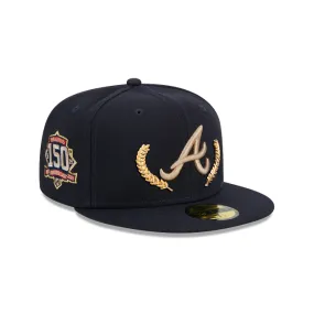 Atlanta Braves MLB Gold Leaf 59FIFTY Cerrada