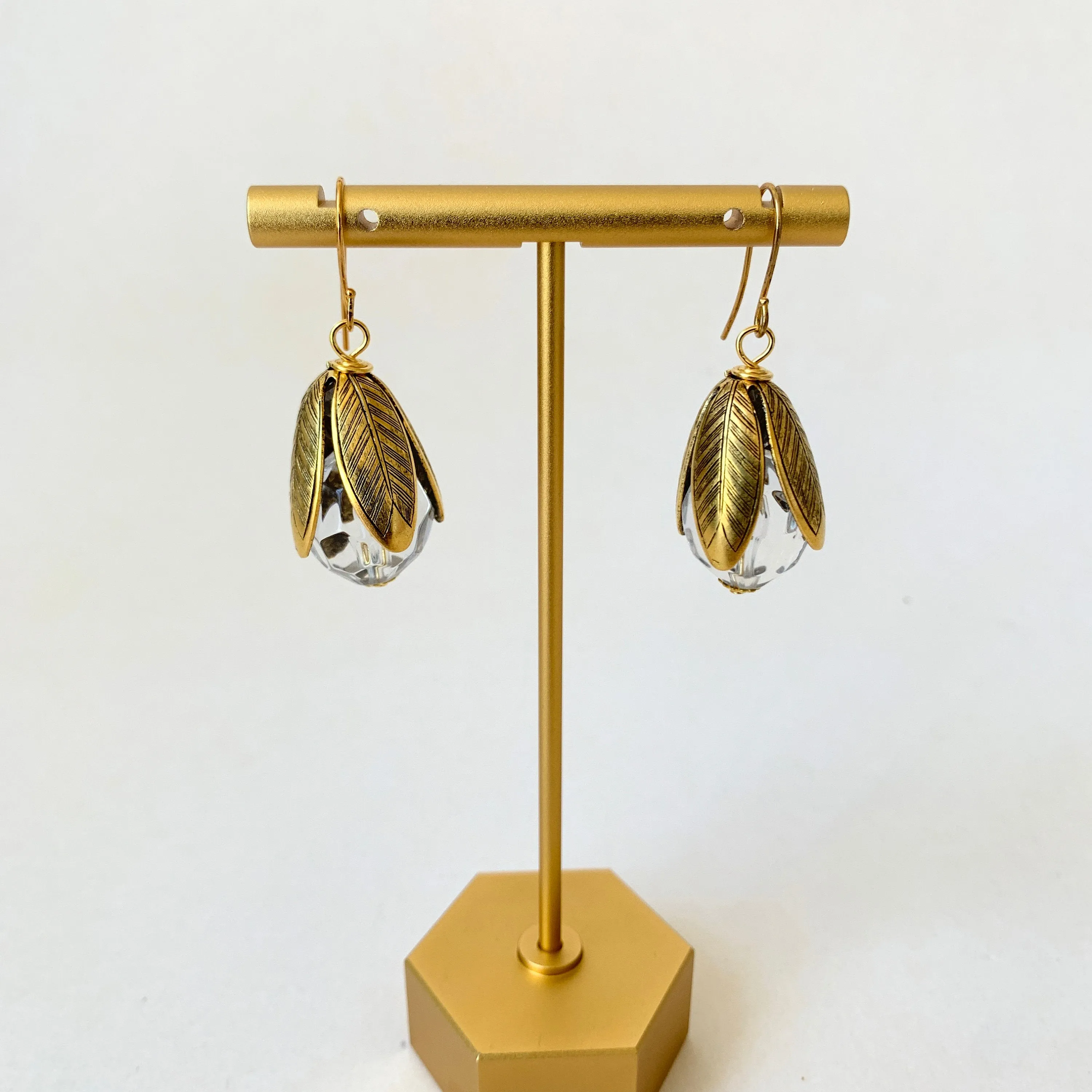 Bead Cap Earring in Lucite