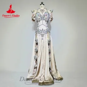 Bellydance Costumes Women's Customized Luxury Rhinestone Sexy Backless Dress Oriental Dance Professional Performance Clothing