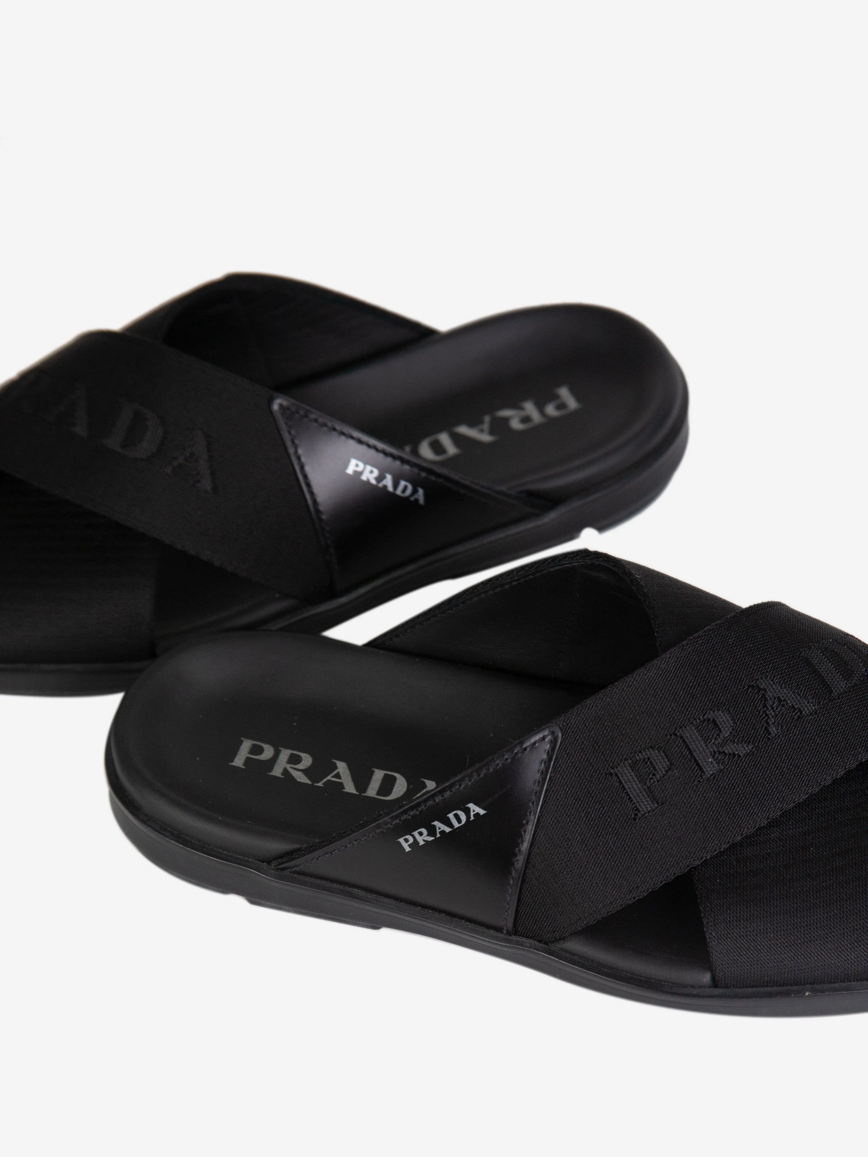 Black nylon slides - size EU 39.5