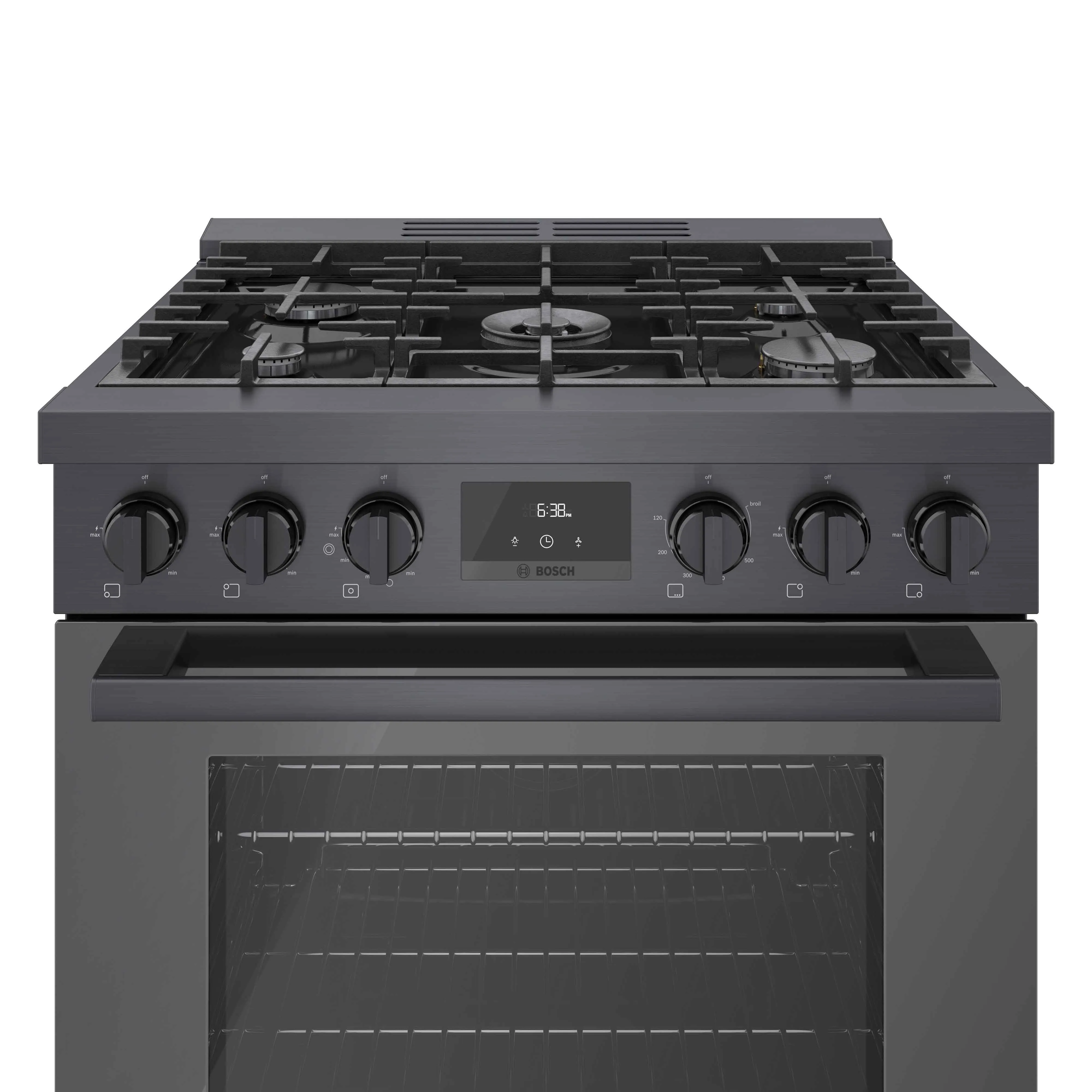 Bosch 30" Industrial Style Gas Range Black Stainless Steel - HGS8045UC