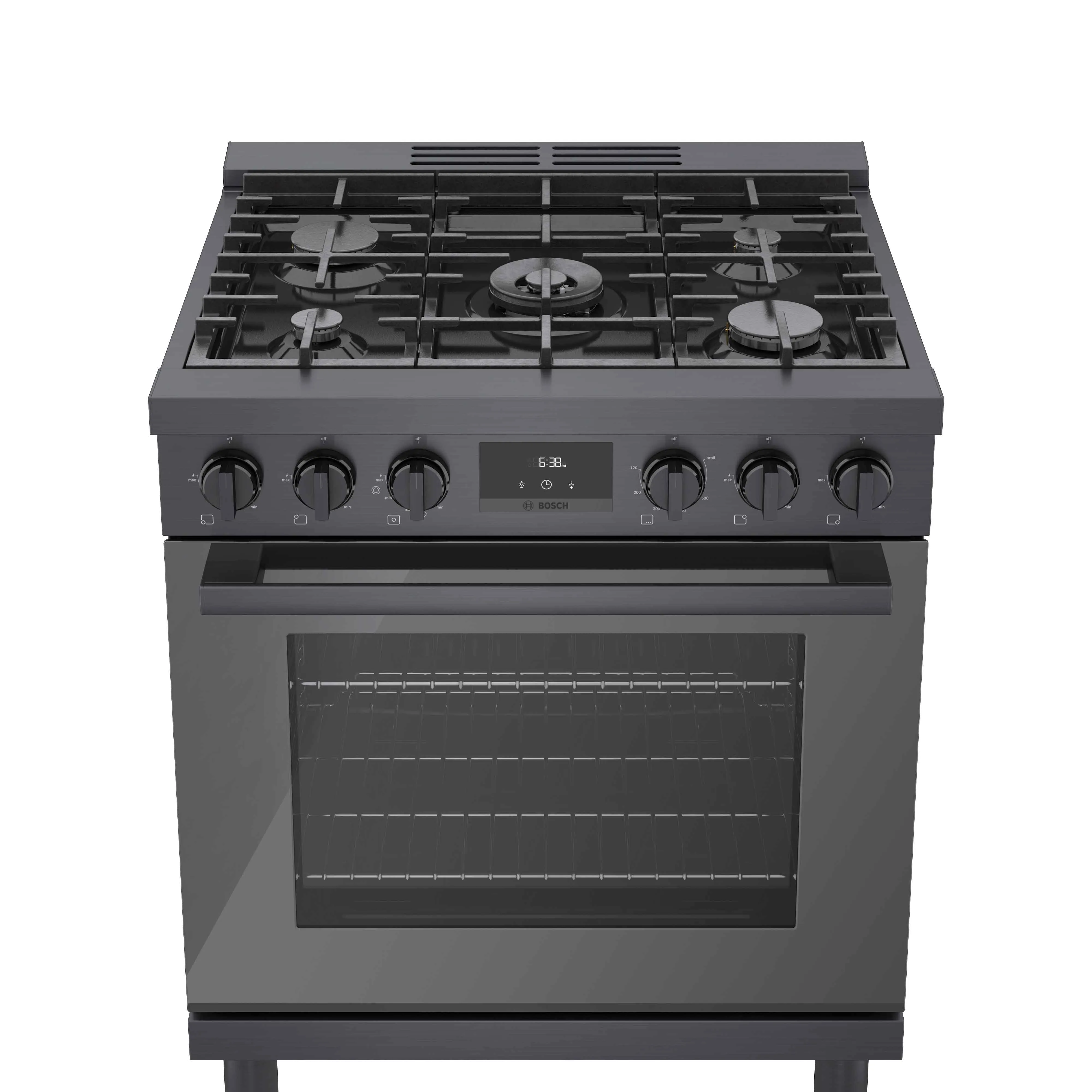 Bosch 30" Industrial Style Gas Range Black Stainless Steel - HGS8045UC