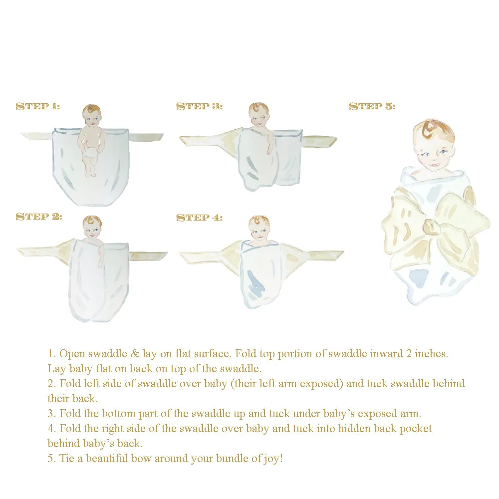 Bow Swaddle ® - Sea Blue Silk