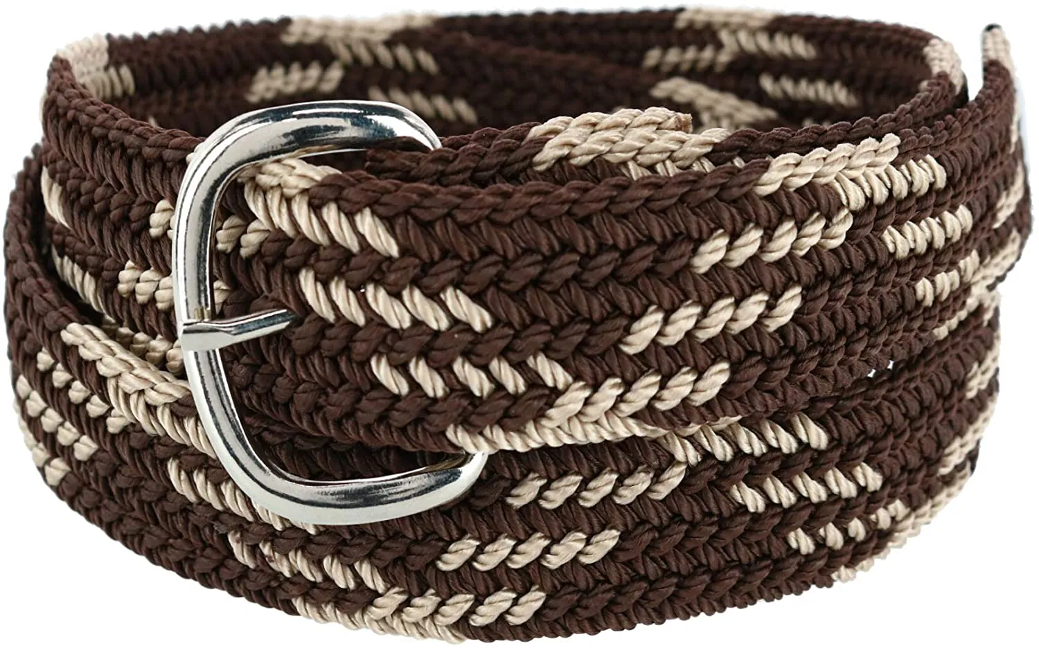 Brown & Tan Nylon Braided Belt