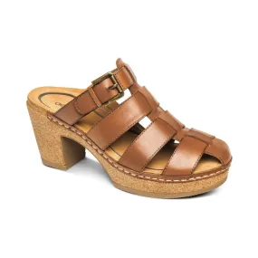 Cally Fisherman Cork Heel in Cognac CLOSEOUTS