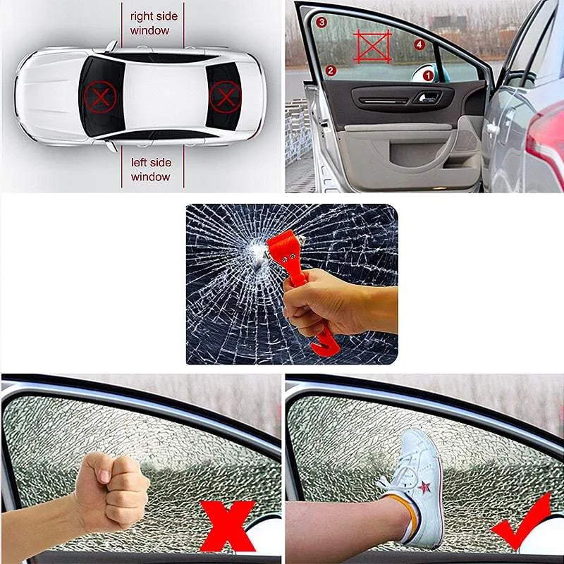 Car Safety Anti-Slip Glass/Window Breaker Hammer and Emergency Seatbelt Cutter