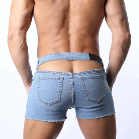 Cellblock 13 J-Flo Peek-a-Boo 3" slim fit denim short light blue