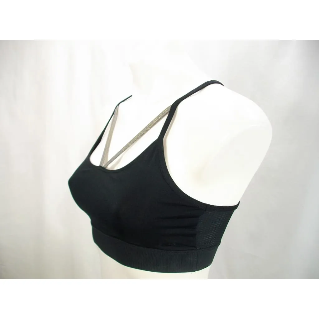 Champion C9 N9537 Strappy Front Wire Free Sports Bra XS X-SMALL Black & Gold NWT