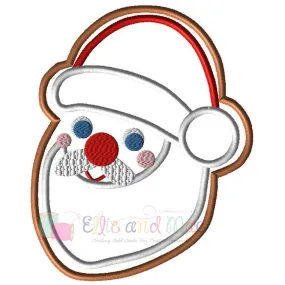 Christmas Santa Cookie Applique Design