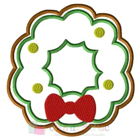 Christmas Wreath Cookie Applique Design