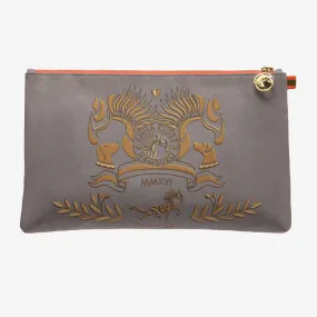 Clutch "Koala Grey" with golden print