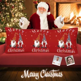 Custom Couple Face Merry Christmas Body Pillow Case Personalized Pillow Cover 21"x60"