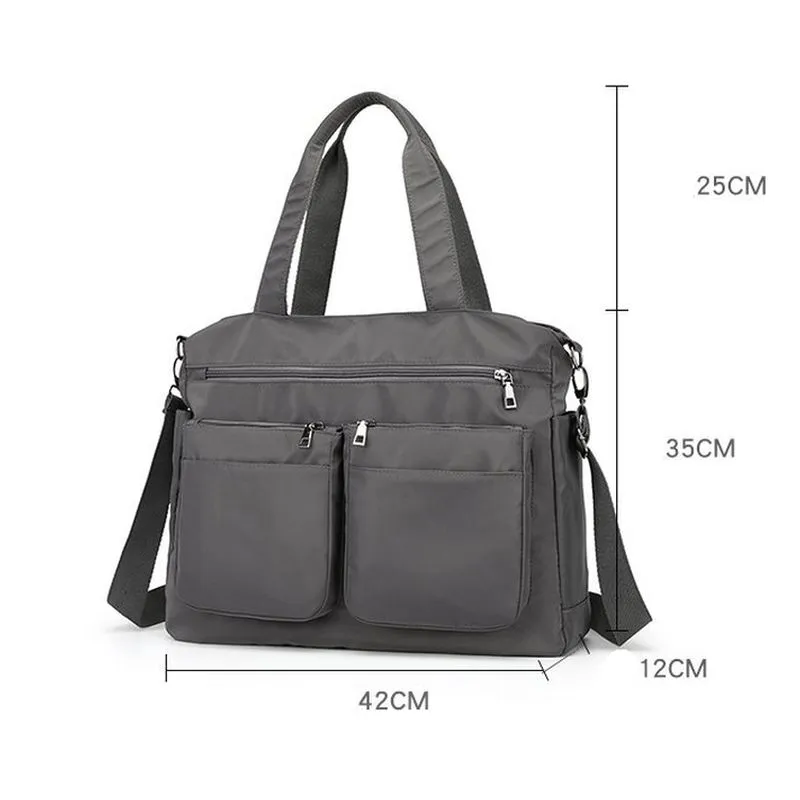 Escape Nylon Two Pocket Tote Bag  | Grey