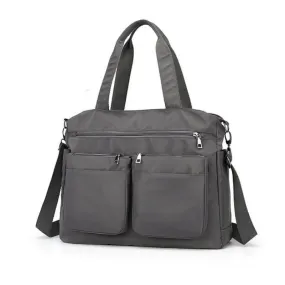 Escape Nylon Two Pocket Tote Bag  | Grey