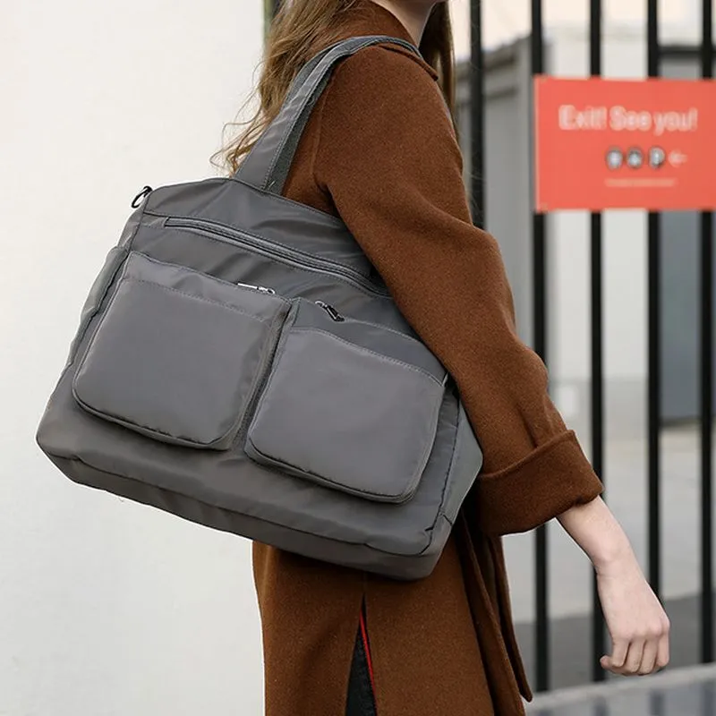 Escape Nylon Two Pocket Tote Bag  | Grey