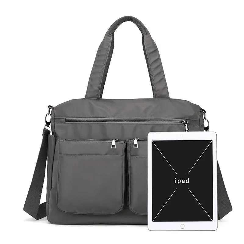 Escape Nylon Two Pocket Tote Bag  | Grey