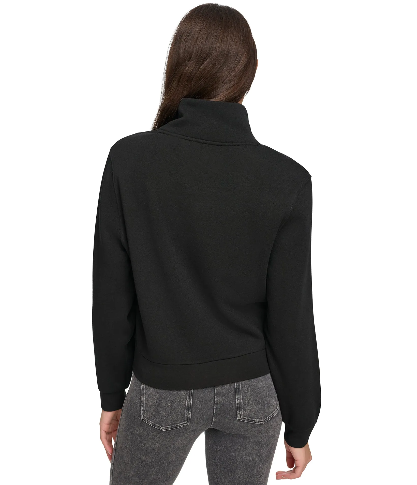 Fleece Turtleneck Pullover with Balloon Sleeve