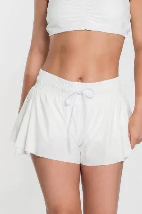 Flutter Athletic Short in White