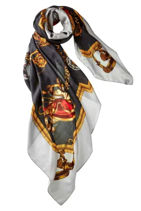 Grande Equestre Scarf - Pewter/Silver