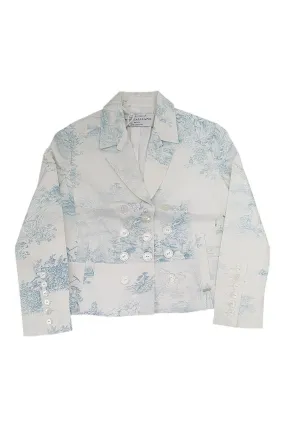 JOHN GALLIANO Kids Cotton Blend White Toile De Jouy Print Blazer (8)