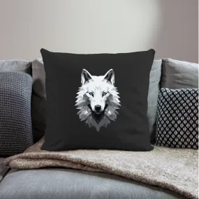 Kissenbezug 45x45cm mit Wolfmotiv "Polygon Weißer Wolf"