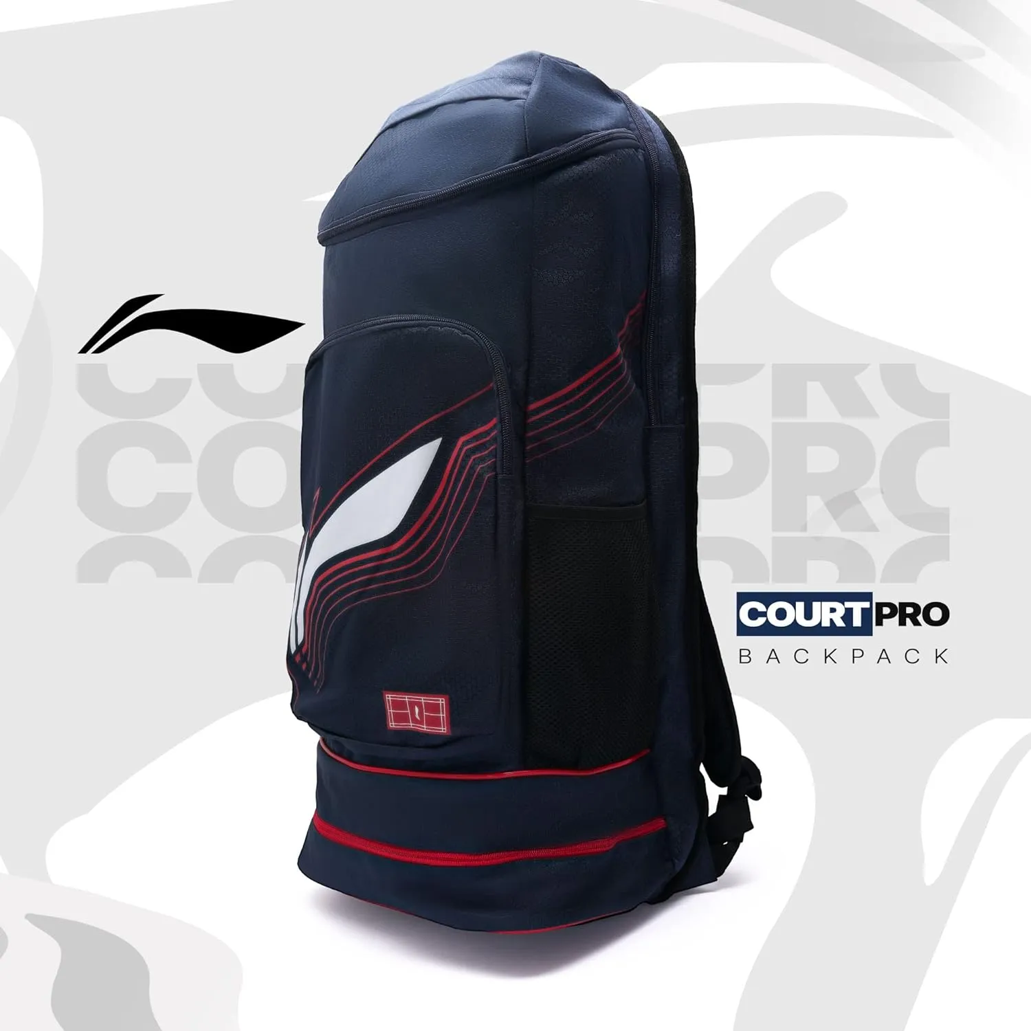 Li-Ning ABSS321 Court Pro Long Badminton Backpack, Red