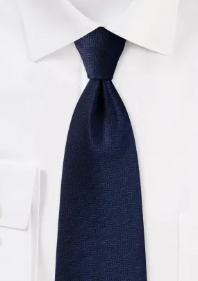 Midnight Blue Herringbone Necktie