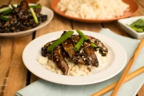 Mongolian Mushrooms with Sesame Cauliflower “Rice”