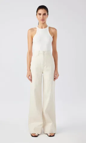 Ms. Onassis V-High Rise Wide Leg - Off White