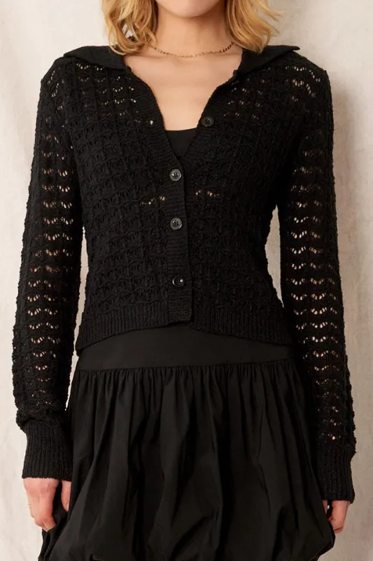 norah cardigan - black