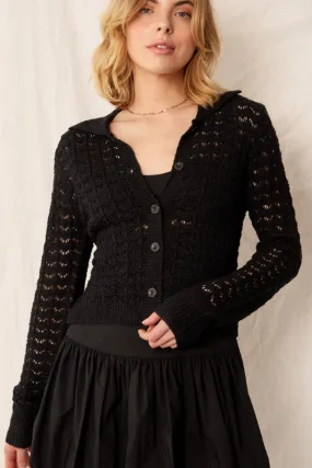 norah cardigan - black