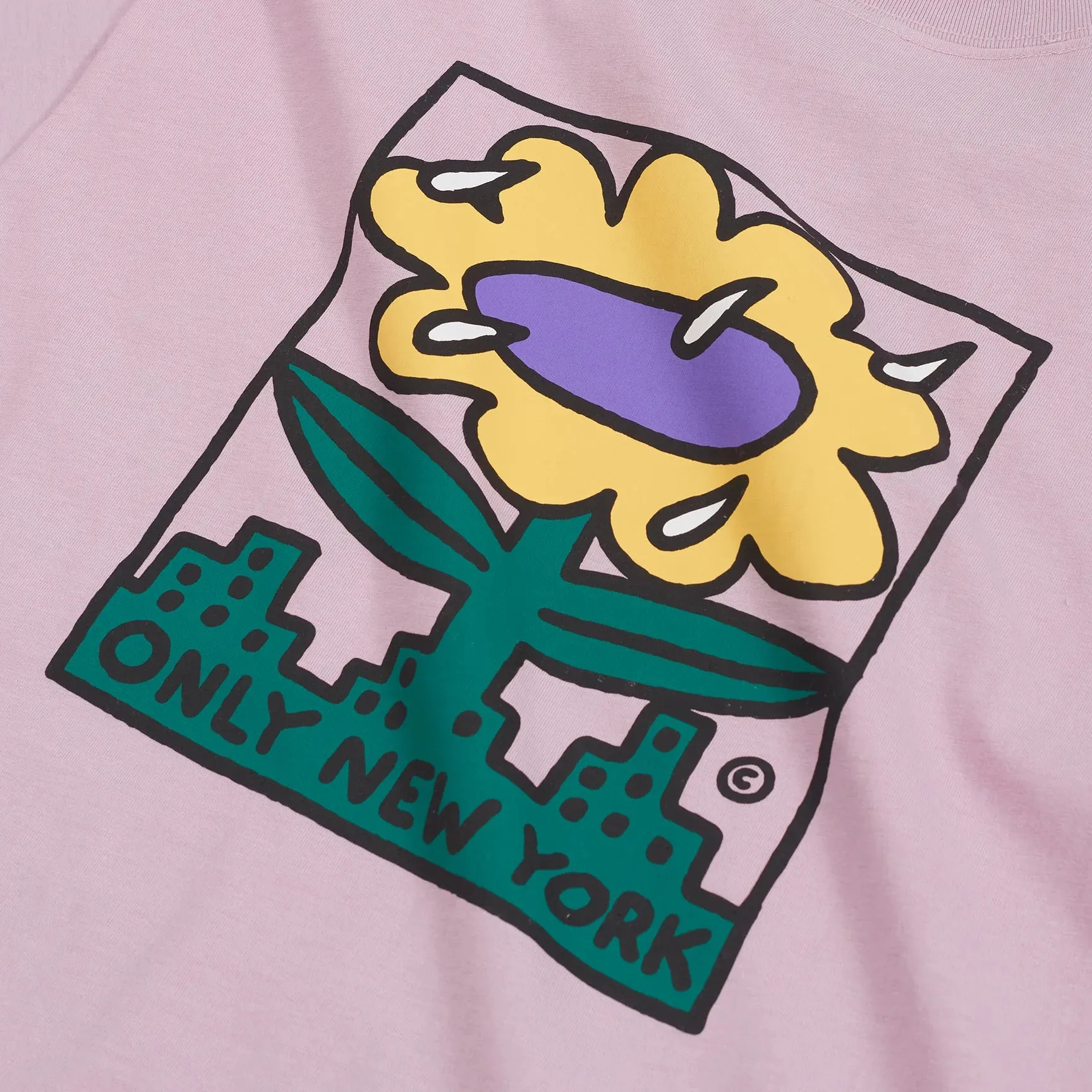 Only NY City Flower T-Shirt - Faded Purple