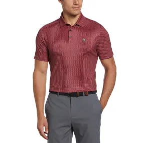 Original Penguin Mens Allover Pete Print Golf Polo - CORDOVAN