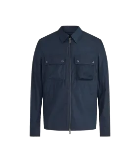 Outline Ripple Shell Overshirt - Navy